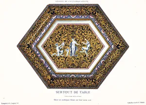 Crockery Prints: Hexagonal table centerpiece with Venus and satyrs, Rouen