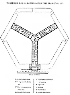 Hexagonal workhouse, second floor plan