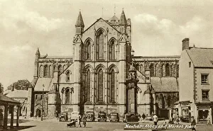 Hexham Abbey and Market Place, Northumberland