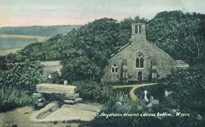 Heysham Prints: Heysham Church and Stone Coffin - Lancashire