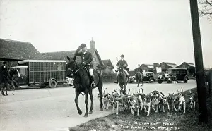 Huntsman Prints: The Heythrop Hunt Meet at the Langston Arms Hotel