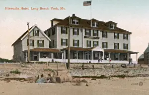 Maine Prints: Hiawatha Hotel, Long Beach, York, Maine, USA