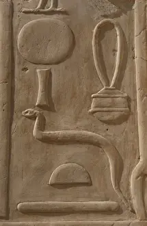 Hieroglyph. Temple of Hatshepsut. Deir el-Bahari. Egypt