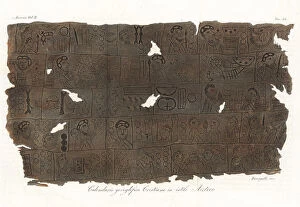 Hieroglyph Collection: Hieroglyphic Christian calendar on an Aztec stele