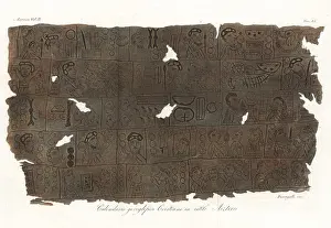 Hieroglyphic Christian calendar on an Aztec stele