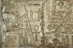 Hieroglyphic writing. Architrave. Tomb of Nykaiankh. 5th Dy