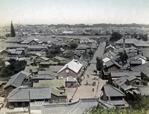 Angle Gallery: High angle view of Tokyo, Japan, circa 1880s