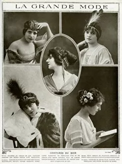 Feathers Collection: High fashion evening hairstyles with accessories 1912