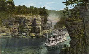 Folder Prints: High Rock viewed from Romance Cliff, Wisconsin River, Wisconsin, USA Date: 1932