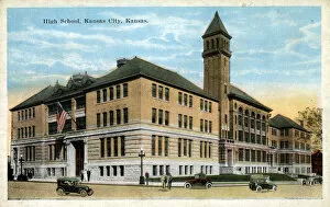 Images Dated 23rd June 2020: High School, Kansas City, Kansas, USA. Date: circa 1910