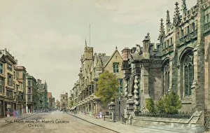 Oxon Prints: The High, from St Mary's Church, Oxford, Oxfordshire