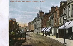 High Street and James Square, Crieff, Perthshire, Scotland