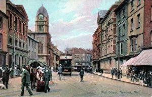Tram Collection: High Street, Newport, Gwent
