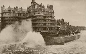 Seafront Gallery: High tide and splash point, Eastbourne, East Sussex