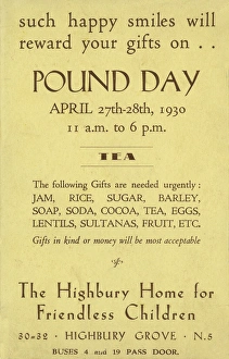 Highbury Home for Friendless Children, Pound Day Highbury Home for Friendless Children, Pound Day