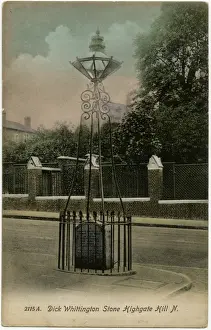 Sheriff Prints: Highgate Hill, London - Dick Whittington Stone