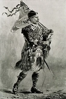 Bagpipes Prints: Highland Scots Piper