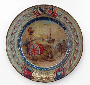 Highly Prints: Highly decorated unmarked plate - WWI patriotic themes
