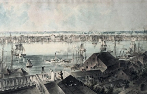 Fine Art Gallery: HILL, John William (1812-1879). View of New York