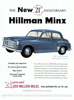Hillman Minx car advertisement, 1953