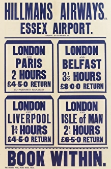 Air Port Gallery: Hillmans Airways Essex Airport Poster