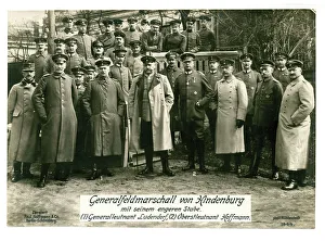Recalled Prints: Hindenburg & Ludendorf with a group of Staff Officers