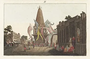 Mysore Prints: Hindu festival with chariot procession at Mysuru, India