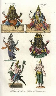 Hindu gods including Trimurti, Shiva, Vishnu and Brahma