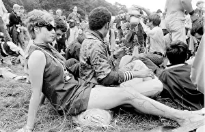 Hippies relaxing in a field at Woburn Park