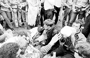 Hippies relaxing in a field at Woburn Park