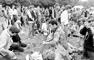 Hippies relaxing in a field at Woburn Park