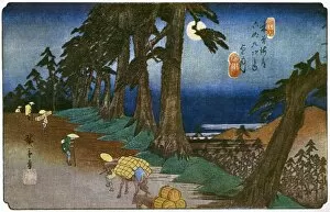 Nightime Gallery: Hiroshige woodcut - Mochizuki: Moonlight