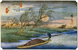 Images Dated 16th November 2015: Hiroshige woodcut - Seba: Moorise