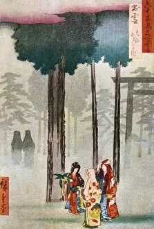 Images Dated 16th November 2015: Hiroshige woodcut - Taisha: Misty Morning
