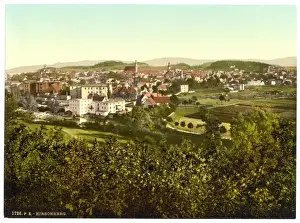 Hirschberg, seen from the Hausberg, Riesengebirge, Germany (