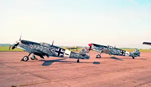 Duxford Prints: Hispano HA.1112 Buchon G-BOML and D-FEHD