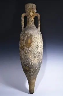 Ceramics Prints: Hispano-Roman amphora used to carry oil, wine