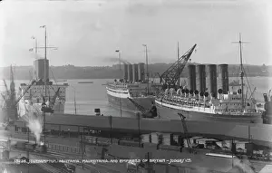 Cranes Prints: Historic Ocean Liners at Southampton Dock