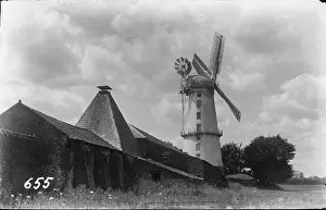 Barns Prints: Historic Windmill and Barns