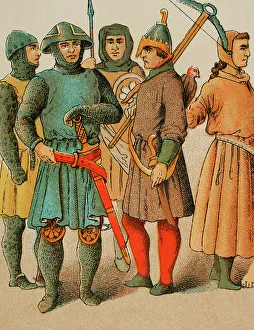 1200 Prints: History of England, 1200. Warriors