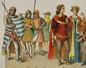 1376 Prints: History of England. 1300-1400. From left to right
