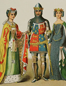 Historia Prints: History of England. 14th century. From left to