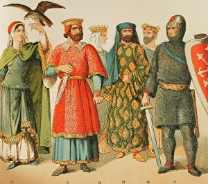 Hawk Prints: History of France, 1000. From left to right: noble