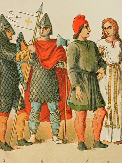 History of France, 1000. From left to right: warriors