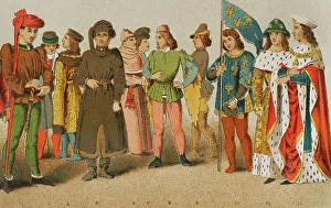 Victorious Prints: History of France. 1400. From left to right, 2