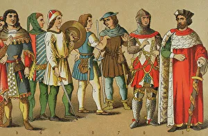 Fourteenth Prints: History of Germany. 1300-1350. From left to right
