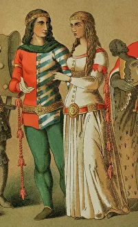 Historia Prints: History of Germany. 1350 to 1400. Nobleman