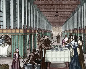 Aliments Gallery: History of Medicine. Modern Age. Carity Hospital. Engraving