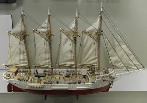 History of navigation. Sailing ship Eurasia. 1925. Museum