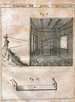 History of Photography. Camera obscure. Engraving